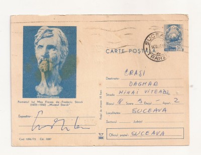 RF26 -Carte Postala- Portretul lui Mos Florea, Muzeul Storck, circulata 1973 foto