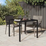 Cumpara ieftin Masă de dining pentru grădină Neagră 90x90x75 cm Poliratan