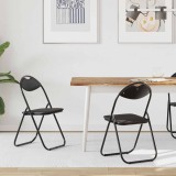vidaXL Scaun pliant 2 pcs Negru 48 x 43,5 x 81 cm Piele artificială 42029060