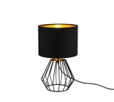 Veioza/Lampa de masa CHUCK, negru/auriu, dulie E14 -TRIO