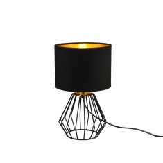 Veioza/Lampa de masa CHUCK, negru/auriu, dulie E14 -TRIO