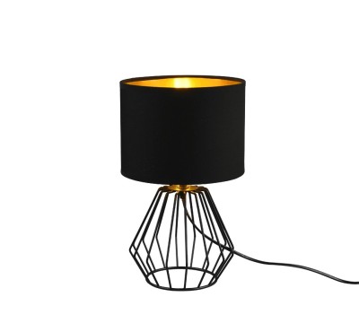 Veioza/Lampa de masa CHUCK, negru/auriu, dulie E14 -TRIO foto
