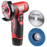 Raider RD-CAG72 - Polizor unghiular cu 1 acumulator Li-Ion 12 V 2 Ah 76 mm accesorii
