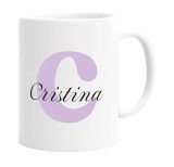 Cana alba personalizata cu prenume, Cristina, INOVATIX&reg;. 330ml