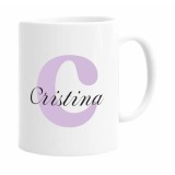 Cana alba personalizata cu prenume, Cristina, INOVATIX&reg;. 330ml