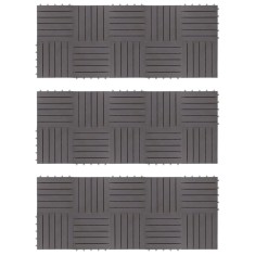 vidaXL Plăci pardoseală, 30 buc., gri, 30x30 cm, lemn masiv de acacia 3054433