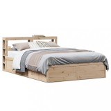Cumpara ieftin Cadru de pat cu tăblie, 120x190 cm, lemn masiv pin
