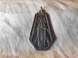 MEDALION FECIOARA MARIA OPULENT de colectie VECHI patina MINUNATA splendid UNIC