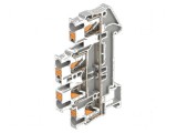 Term. &icirc;mbinare şine 0,14-4mm&sup2; 2 piste 4 borne gri push-in