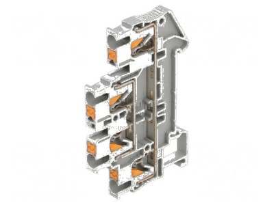 Term. &amp;icirc;mbinare şine 0,14-4mm&amp;sup2; 2 piste 4 borne gri push-in foto
