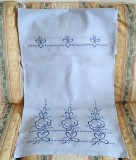 Stergar Vintage din bumbac cu broderie mecanica