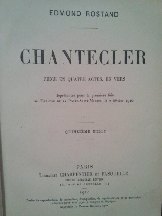 Edmond Rostand - Chantecler (1910)