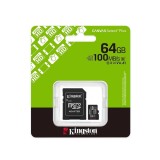 Card de Memorie MicroSDXC Kingston, 64GB, Select Plus, Clasa 10 UHS-I, Cu adaptor