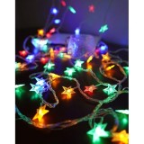 Rola de instalatie pentru Craciun, cu LED-uri tip steluta, cu 150 LED-uri, 20m lungime, multicolor