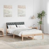 VidaXL Cadru de pat maro și gri &icirc;nchis 120 x 190 cm Lemn masiv de pin 878625