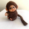 Jucarie plus maimutica Monchhichi (kiki), moncicci, moncici, mic, 8cm, pe clema