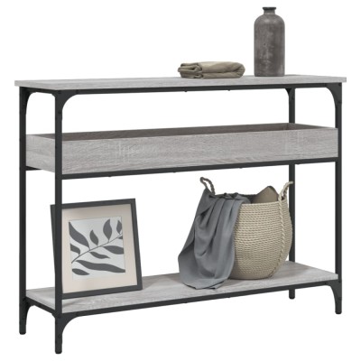 vidaXL Măsuță consolă cu raft gri sonoma 100x29x75 cm lemn prelucrat 837720 foto