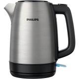 Fierbator Philips HD9350/90, 1850W, 1.7 l, fara fir, baza Pirouette 360, lampa de control, sistem de siguranta impotriva incalzirii in gol, Argintiu