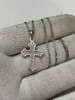 LANT + PANDANTIV CRUCE AUR alb 18K + 16 Diamante = 0.16Ct - 5.6g !