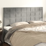 vidaXL Tăblii de pat, 4 buc, gri deschis, 80x5x78/88 cm, catifea