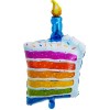 Balon din folie metalizata, flippy, model prajitura cu lumanare, 84x53 cm, baloane party, ambalaj individual, pai inclus, umflare cu aer sau heliu, mu