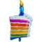 Balon din folie metalizata, flippy, model prajitura cu lumanare, 84x53 cm, baloane party, ambalaj individual, pai inclus, umflare cu aer sau heliu, mu