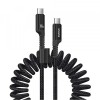Cablu Date si Incarcare USB-C - USB-C Baseus Fish Eye Spring, 100W, 1m, Negru P10320203111-00