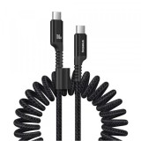 Cablu Date si Incarcare USB-C - USB-C Baseus Fish Eye Spring, 100W, 1m, Negru P10320203111-00