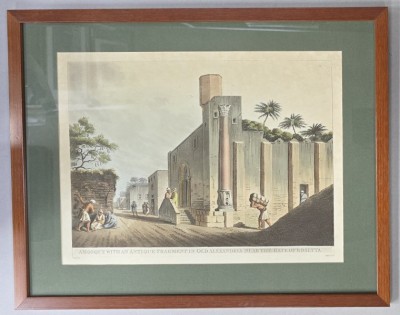 Luigi Mayer(1755-1803) - O Moschee cu un fragment antic in vechea Alexandria, lnga Poarta Rosetta foto