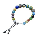 Cumpara ieftin BRĂȚARĂ REGLABILĂ CU MARGELE DIN STICLA MURANO MILLEFIORI