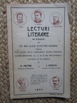 LECTURI LITERARE IN PROZA - R PETRE,I CRETU foto