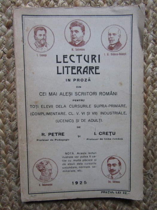 LECTURI LITERARE IN PROZA - R PETRE,I CRETU
