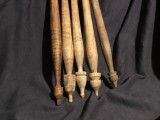 fus / arta / traditie - lot 5 bucati fusuri din lemn pentru prelucrat lana - zona de sud a judetului Caras Severin !