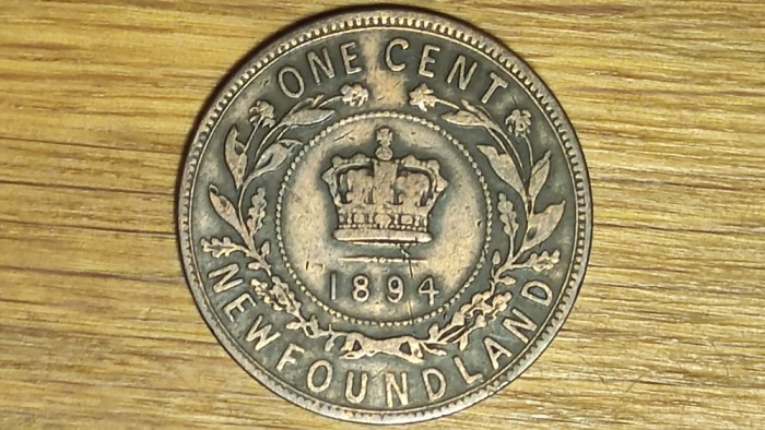 Canada provincii Newfoundland - raritate - moneda colectie 1 cent 1894 Victoria