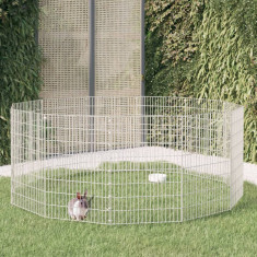 vidaXL Cușcă pentru iepuri, 12 panouri, 54x80 cm, fier galvanizat foto