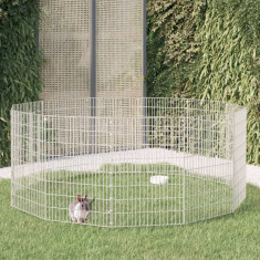 vidaXL Adăpost pentru animale cu 12 panouri, 54x80 cm, fier galvanizat foto