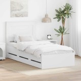Cumpara ieftin Cadru de pat cu sertar Alb 75 x 190 cm Lemn Ingineresc
