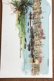 CPISTR5 Carte postala veche Italia - Auguri da Brindisi, Port cu corabii, necirculata