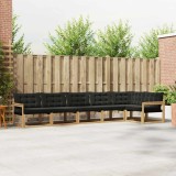vidaXL Set de canapele de exterior cu pernă 6 pcs Alb și negru 3388726