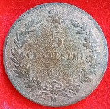 (M1588) MONEDA ITALIA - 5 CENTESIMI 1867, LIT. M (MONETARIA MILANO), REGELE VITTORIO EMANUELE II
