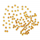 Decorațiuni de unghii, culoare galbenă, 2 mm - ștrasuri rotunde &icirc;n săculeț, 90 buc
