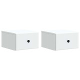 vidaXL Dulap de noapte suspendat cu sertar 2 pcs Alb 34,5 x 33 x 20 cm 899106
