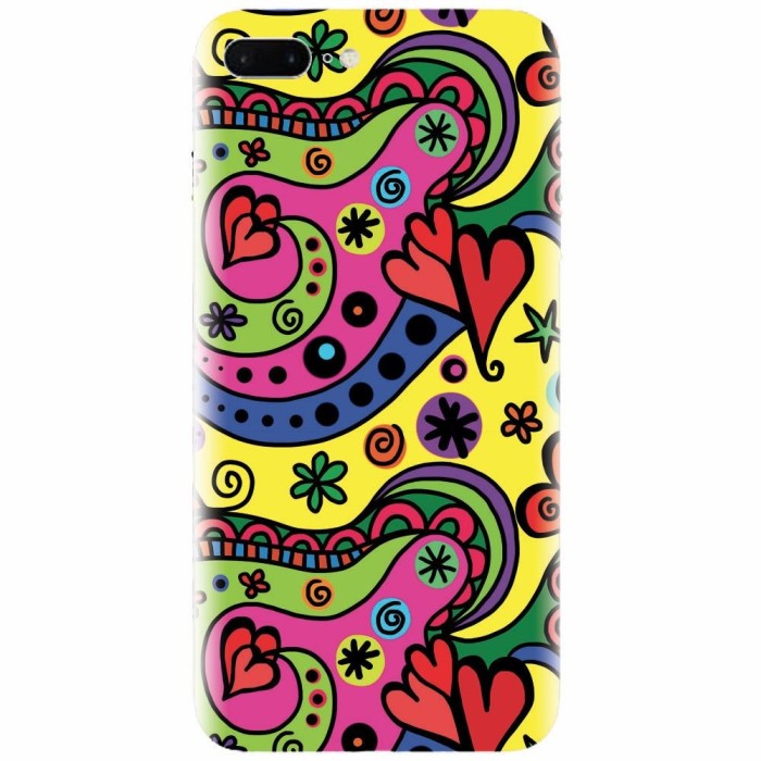 Husa silicon pentru Apple Iphone 8 Plus, Heart Color
