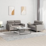 VidaXL Set de canapele cu perne, 2 piese, gri taupe, textil