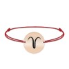 Bratara snur si banut argint 925 placat cu aur roz personalizat cu semn zodiacal Berbec