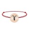 Bratara snur si banut argint 925 placat cu aur roz personalizat cu semn zodiacal Berbec