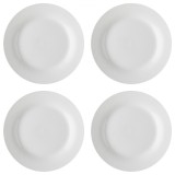 Set farfurii 4 piese pentru Fructe, din Portelan, Albe, diametru 19 cm