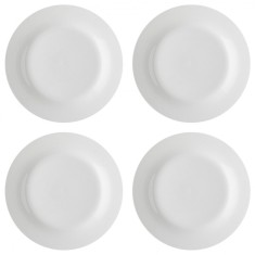 Set farfurii 4 piese pentru Fructe, din Portelan, Albe, diametru 19 cm