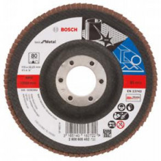 Disc de slefuire evantai BOSCH X571 pentru metal ,D 115 mm; G 80, cu degajare