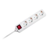 Prelungitor 4 cai cu intrerupator 5m( 3g1.5mm2) alb